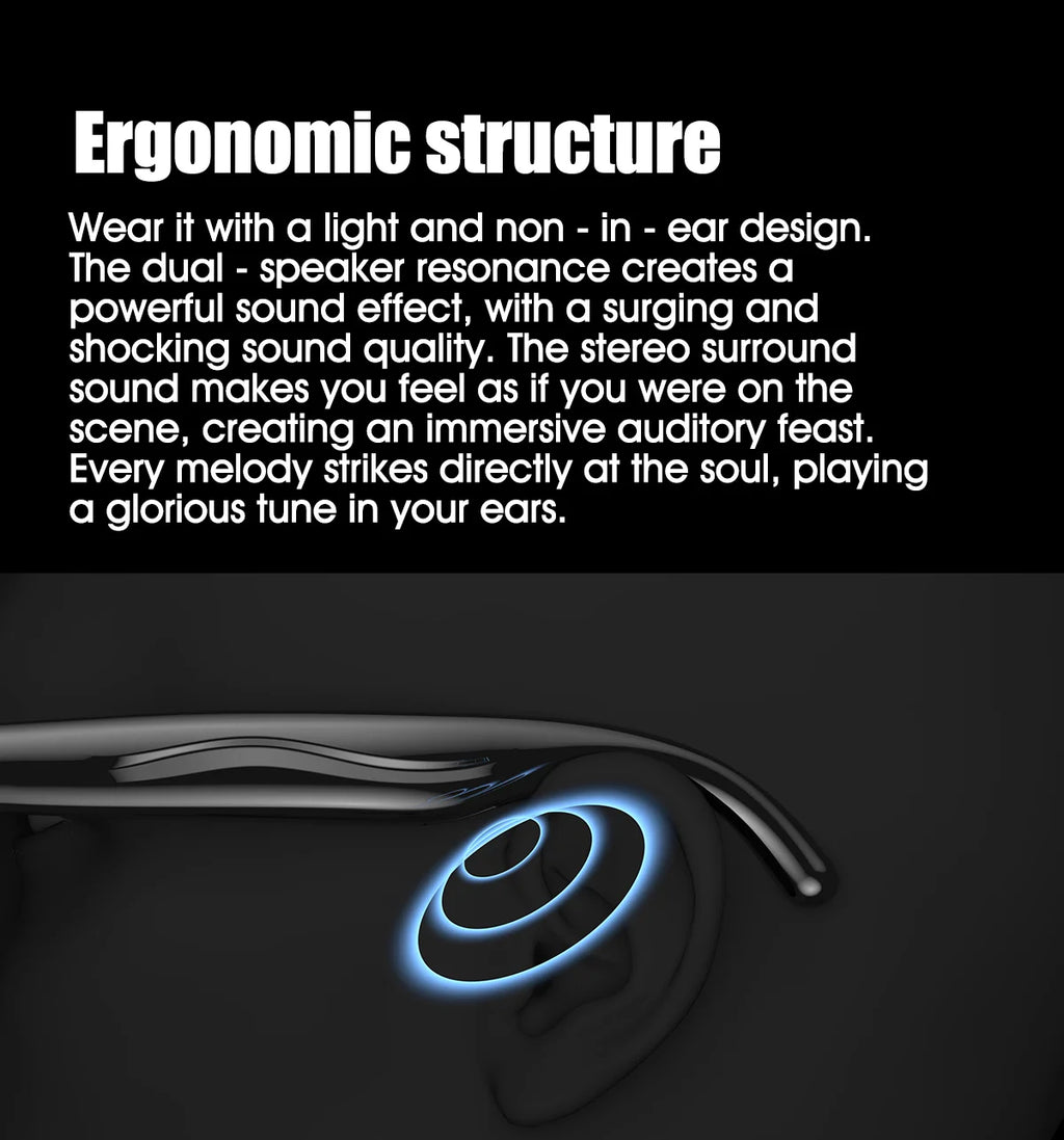 Smart Glasses 100W Camera Anti-shake Video Recording Music Control Photo Recognition Bluetooth Call Sports Sunglasses Waterproof
