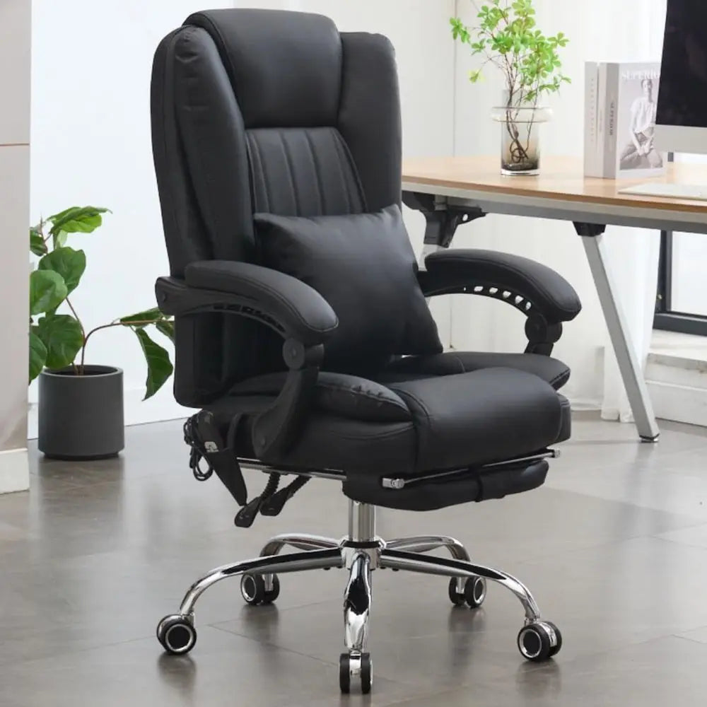 4-Point Kneading Heated Massage Office Chair with Footrest, UL & BIMA Certified, 500lbs Capacity, Suitable for Big & Tall, Leath