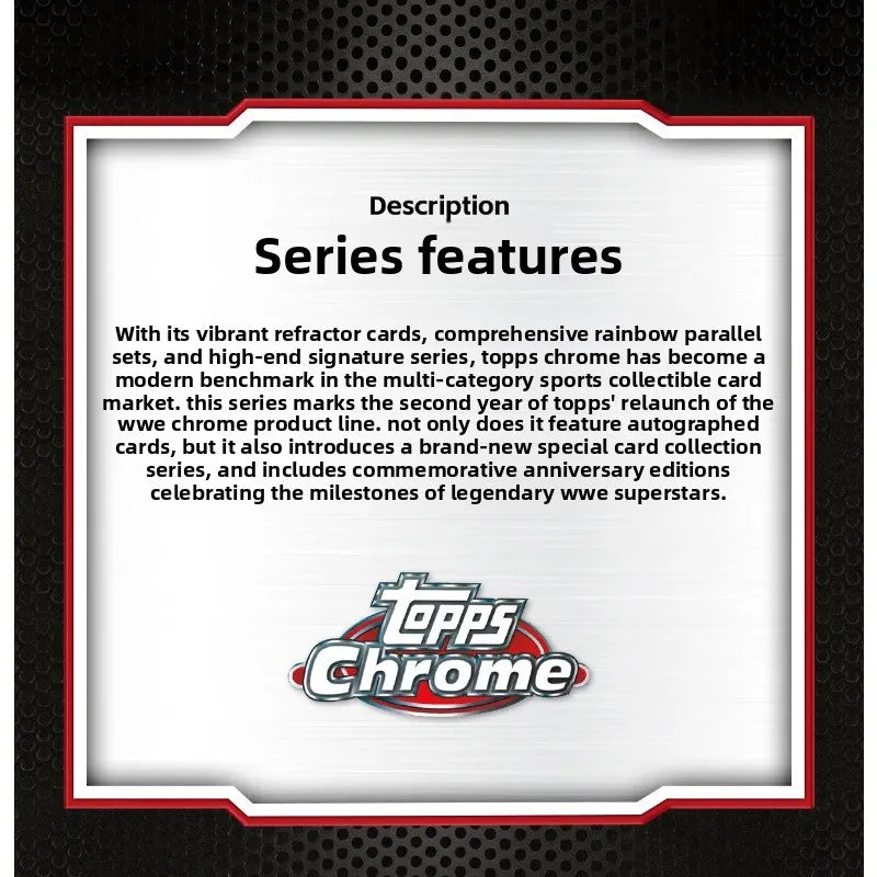 Chrome WWE Trading Cards Mega Box Genuine Collectible Mystery Box Hobby Gifts for Boys Girls Kids Birthday Christmas Presents