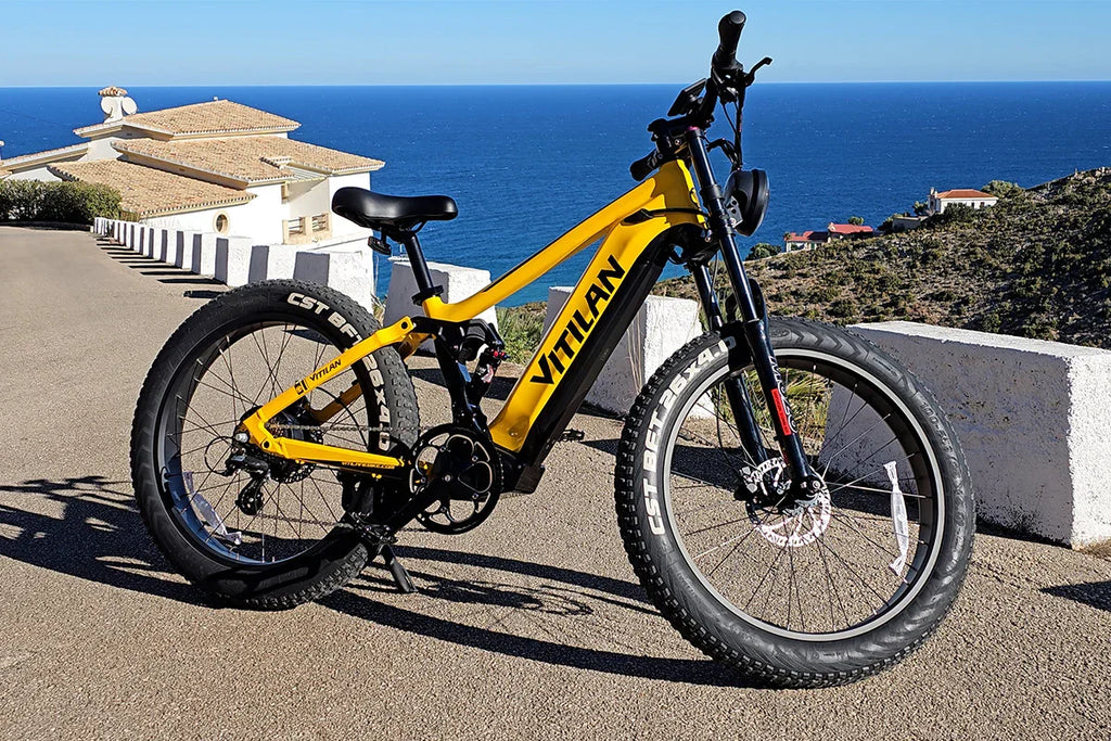Vitilan T7PRO Full Suspension Mountain E-bike for Adults 1600W Peak Brushless Motor 35mph 52V20Ah E-Bike 90 Nm Electric Bike