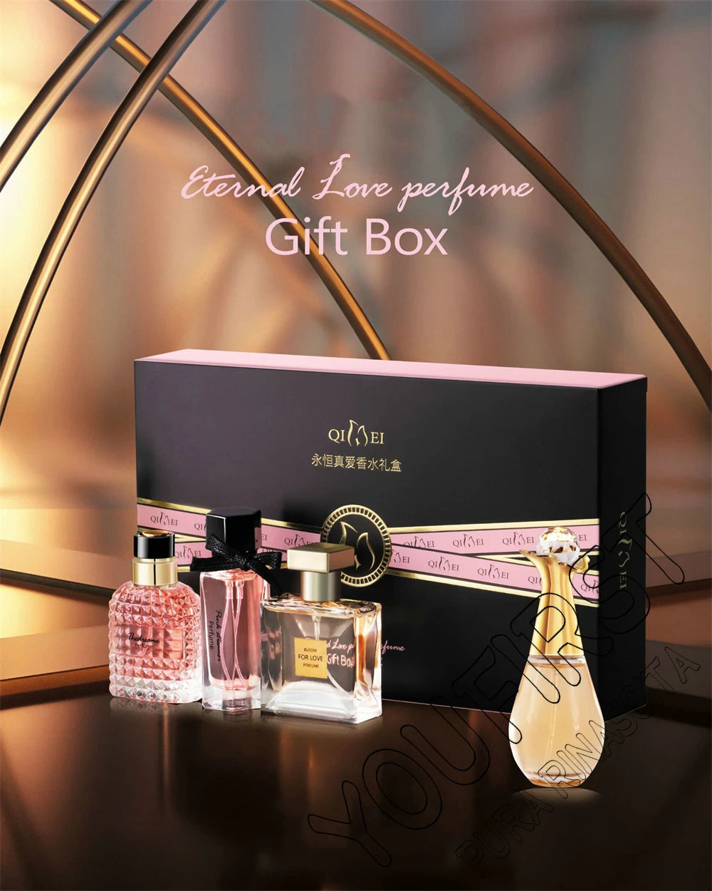 Luxury Brand Perfume Women Eau De Parfum Femme Gift Box 4Pcs Set 100ml Perfumes De Mujer Fresh Natural Floral Fruity Scent Spray