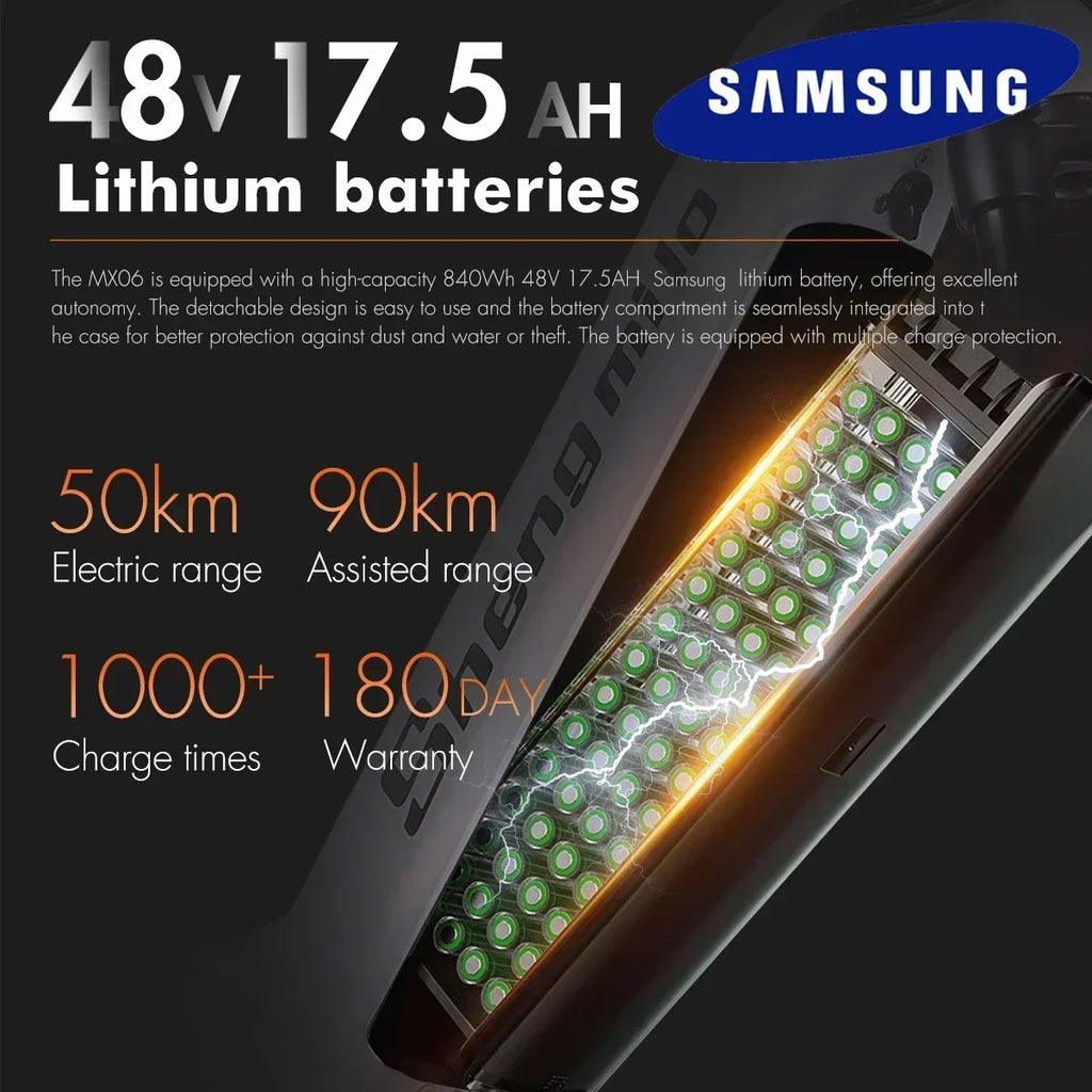 Mountain Electric Bike 500W Motor 48V17.5 Lithium battery 26-inch Tire Urban Commuter Electric Bike  Beach Travel E-Bike