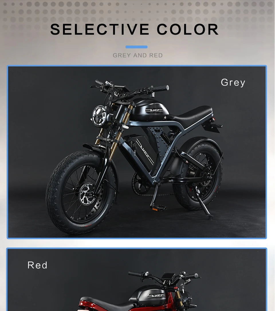 US Warehouse AKEZ 1500W 52V 55Ah Electric Bike, Aluminum Alloy Adult E-Bike, Wholesale Supply