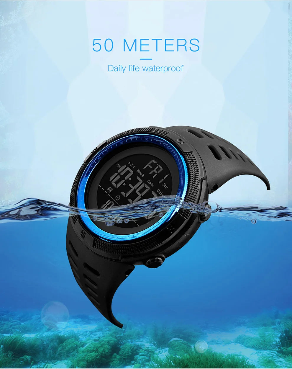 SKMEI 1251 Digital Watch for Men Waterproof Sports Electronic Countdown Mens Wristwatches Military Date Clock 1560 reloj hombre