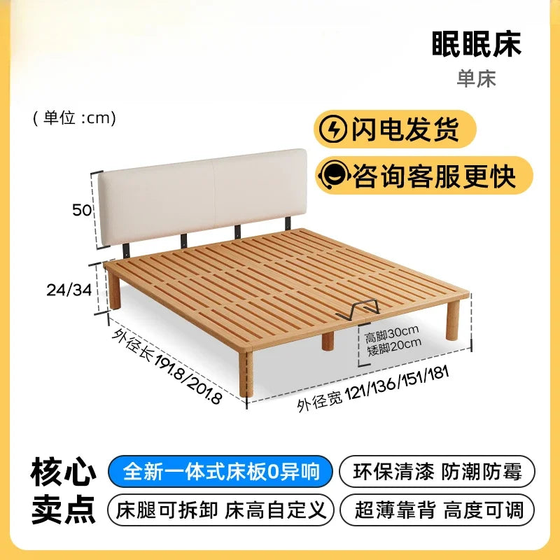 European Modern Bed Frame Double Storage Bedroom Full Size Bed Frame Headboard Nightstands Mobili Per La Casa Home Furniture