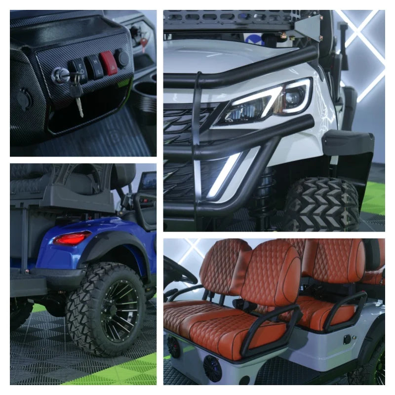 Golf Cart Long Range Lithium Battery Electric 60/72v Travel Electric Cart Club Car Golf Carts  For Sale