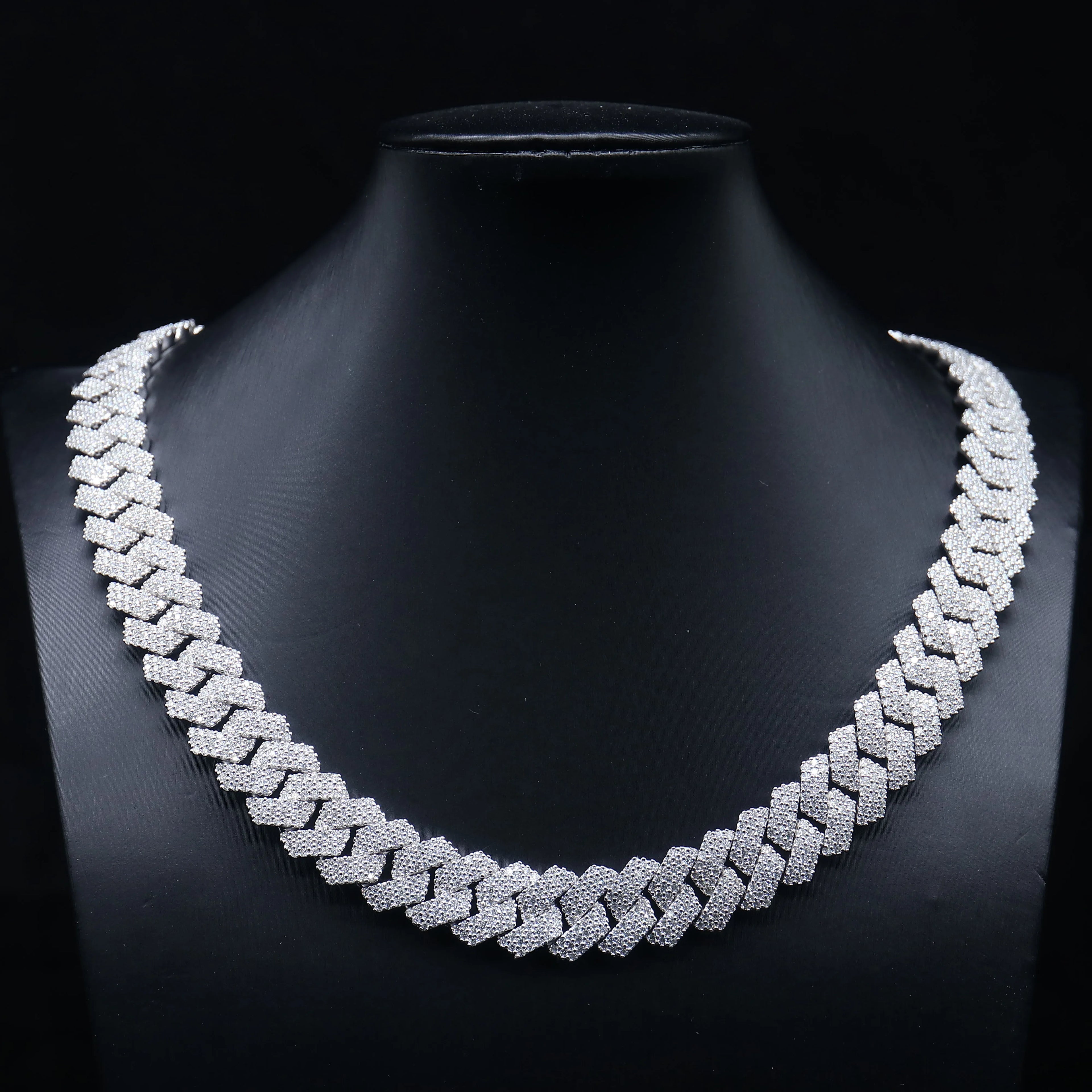 Provence Cuban Chain for Men Moissanite Luxury Link Chain S925 Silver Cuban Necklace for Women 15mm Hip Hop Miami Chokers