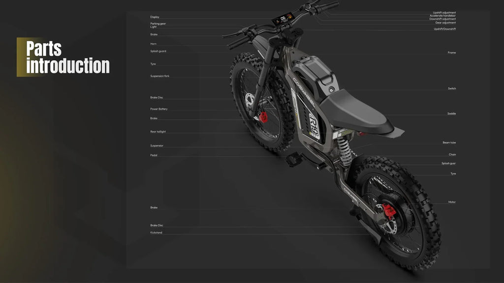 Coswheel R19 Motorcycles PEAK 9000W motor Electric bike72V 40AH Battery 96km/h Electric Bicycle 120N.M Torque off-road E-bike