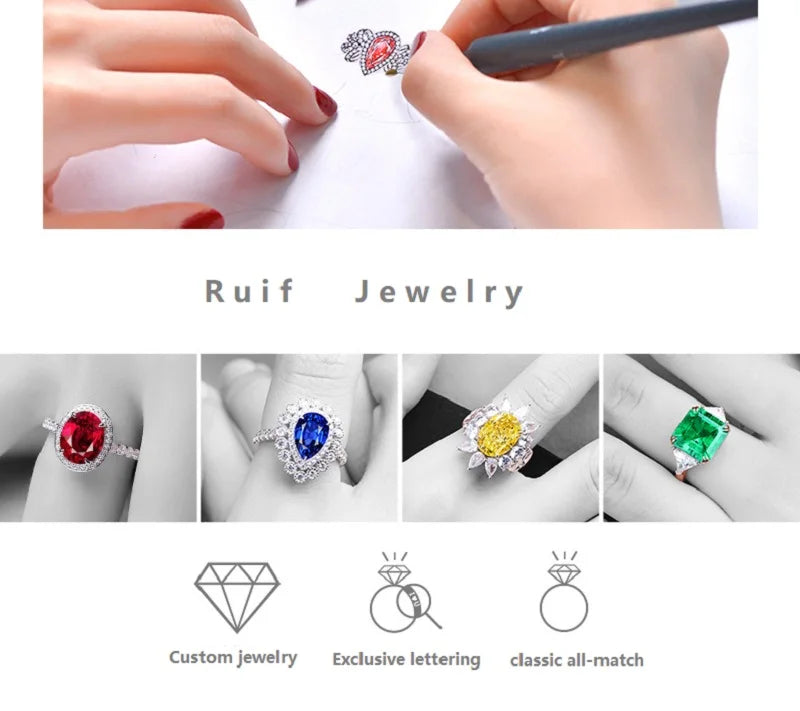 Ruif Customization Special Design 9k Gold Moissanite Rings  for Woman and Men  Jewelry High Quality Party Wedding Gift