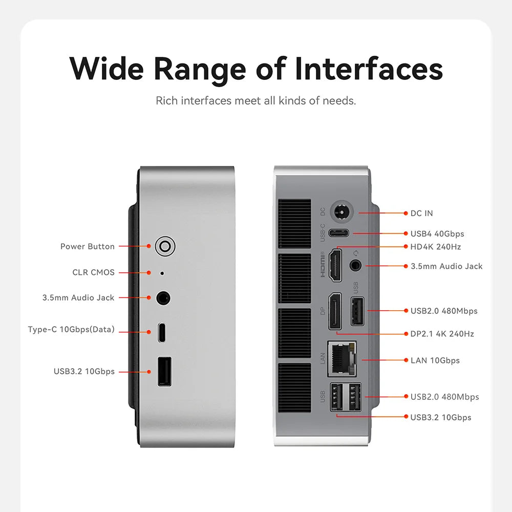 Beelink SER9 Pro AMD Ryzen AI9 HX370 Powerful AI PC 32G DDR5 1T NVME SER10 Max HX470 H255 Gaming PC PCIe4.0 SSD Desktop Computer