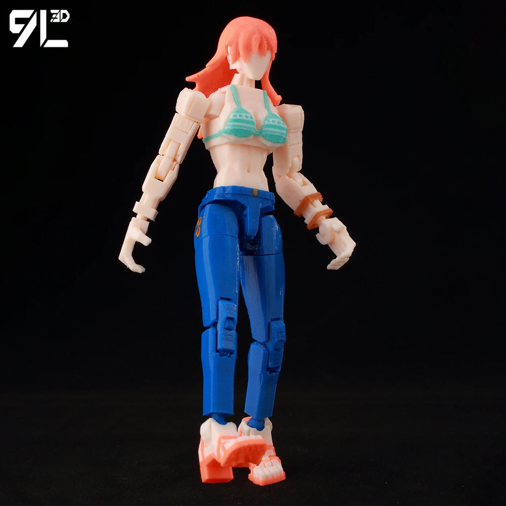 9L3D Printed Anime One Piece Naruto Demon Slayer Dummy13 Lucky T13 Movable Shapeshift Action Figures Mannequin Toys Collectors