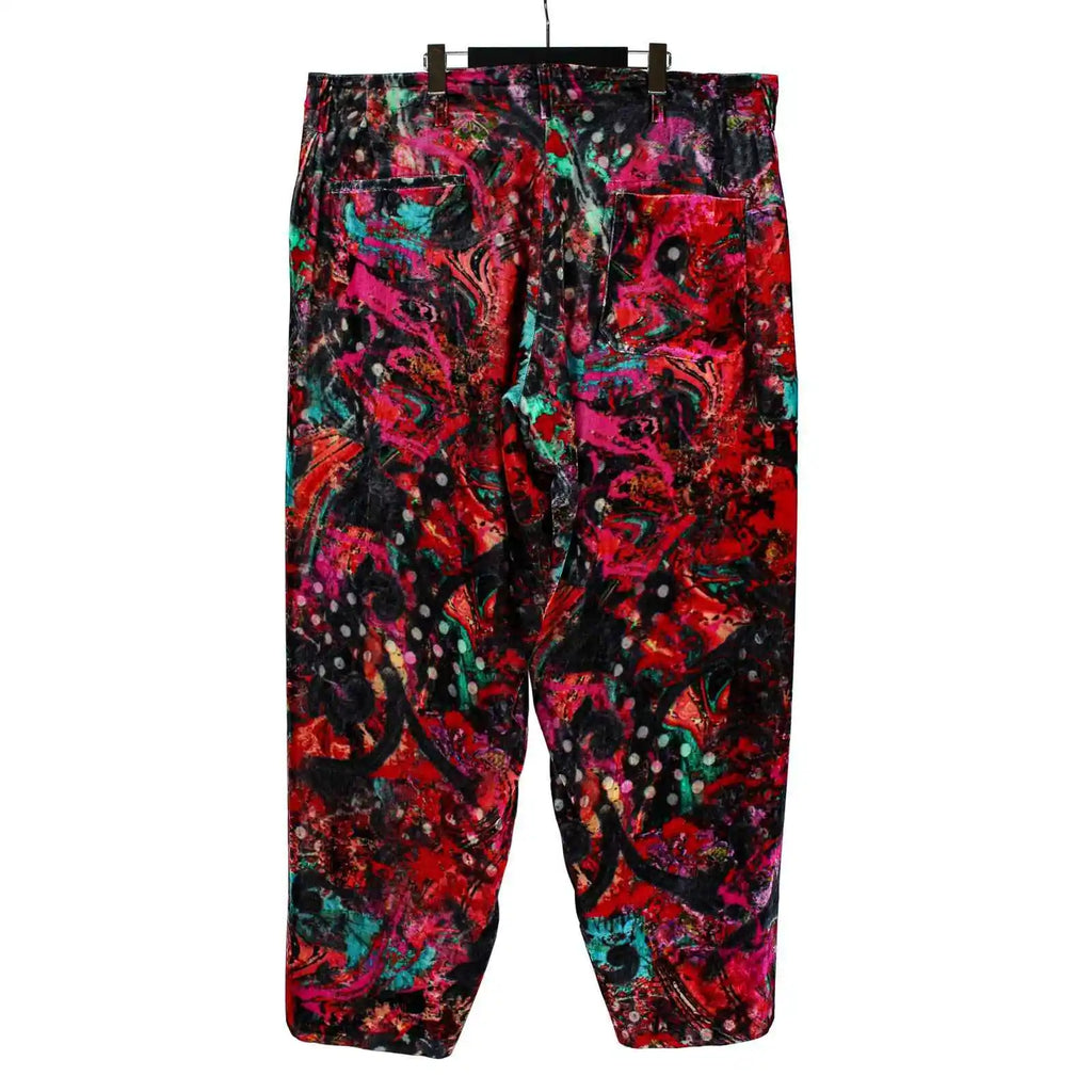 TOP-YAMAMOTO Japanese original design dark small print velvet loose casual pants