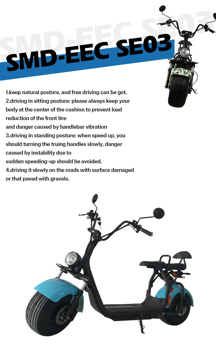 Electric scooter lithium ion battery e scooter eec coc 1500w golf scooter