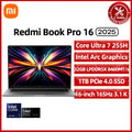 Xiaomi REDMI Book Pro 16 Laptop 2025 Ultra 7 255H/Ultra 5225H Intel Arc Graphics 32GB LPDDR5X 1T SSD 16-inch 3.1K 165Hz Screen