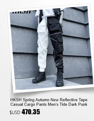 HKSH Spring Autumn Winter Men's Tide RO Heavy Niche O-Neck Letter Jacquard Knitted Pullover Silhouette Loose Dark Sweater HK3476