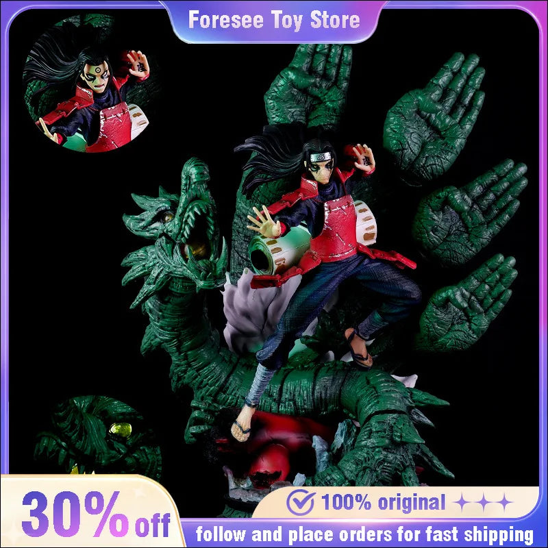 46CM Clouds Studio Naruto Anime Figurines Shodai Hokage Thousand Hand Pillar Senju Hashirama  Action  Figure Desktop  Decoration