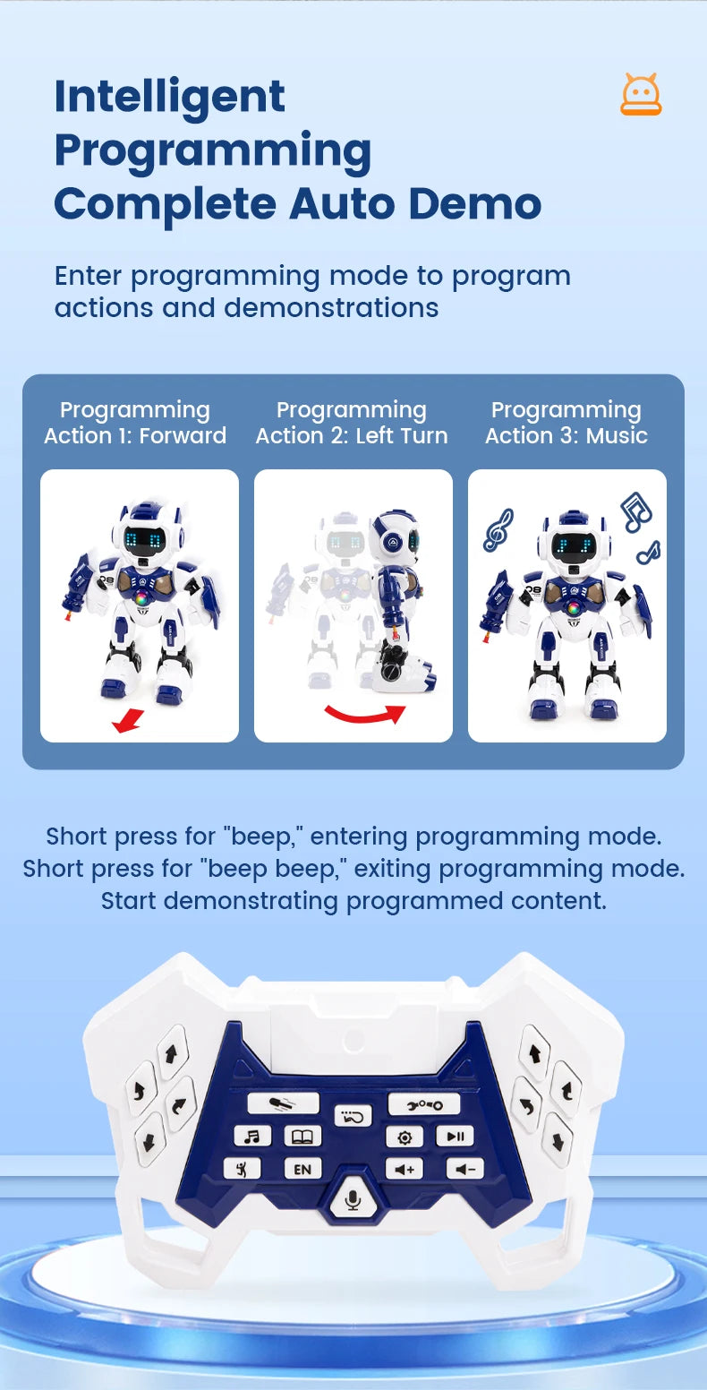JHD For 2025 New JJRC R35 RC Robot Intelligent Programming Induction Interactive Remote Control Robot Electric Robot Model