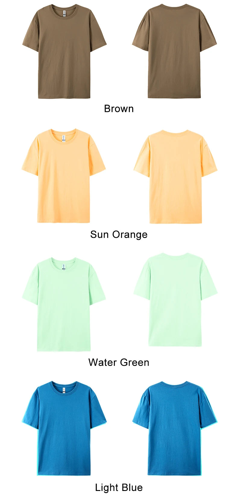 100% Cotton Solid Color T-Shirts Men Woman Short Sleeve Fashion Brand Trend Casual Soft Clothing Tees Breathable Summer Tops