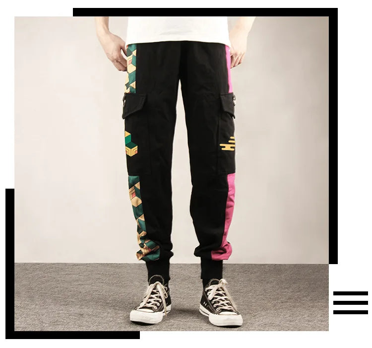 Anime COSPLAY Overalls Kamado Tanjirou Agatsuma Zenitsu Tomioka Giyuu Sweatpants Casual Cargo Pants Fashion Unisex