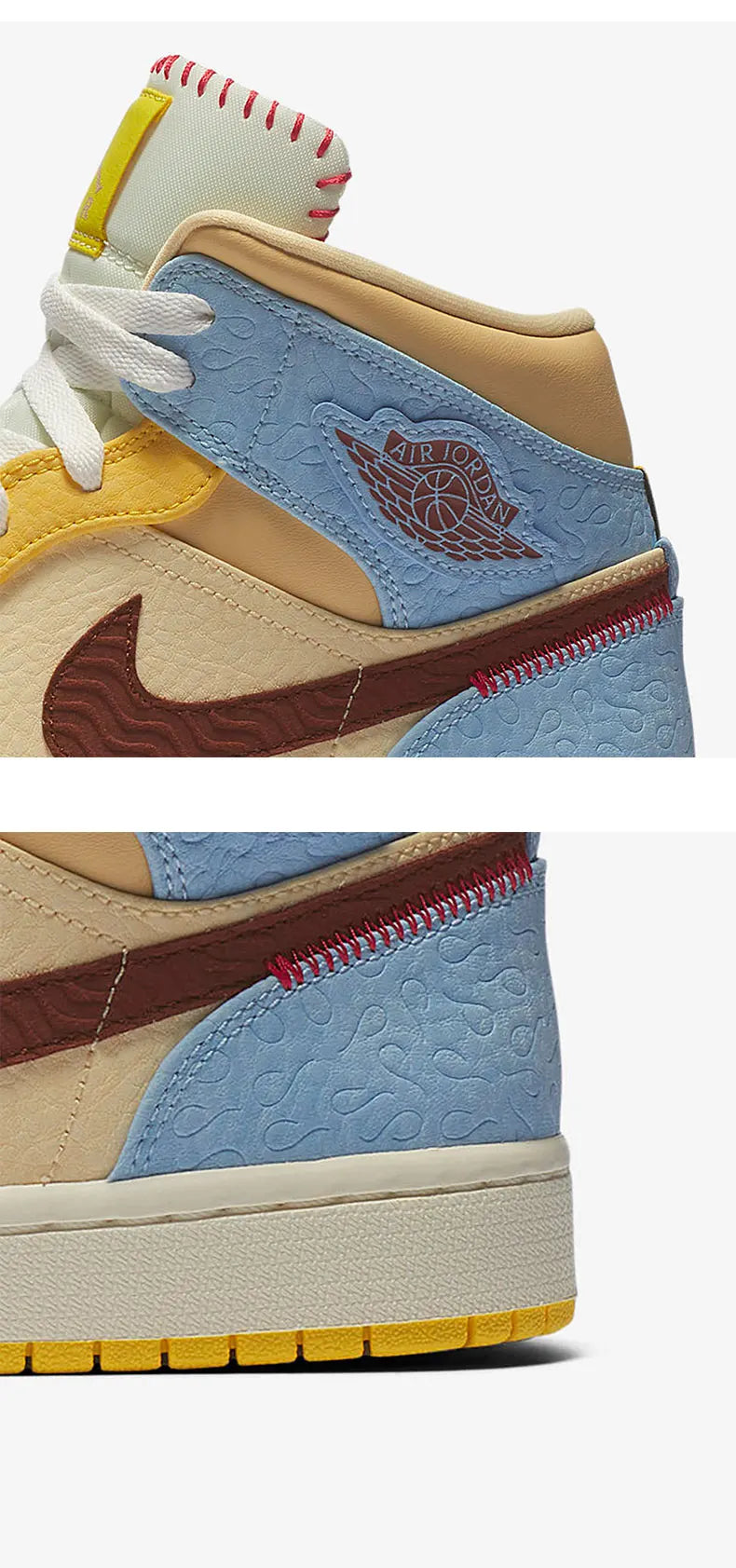 Nike Genuine Jordan 1 Mid AJ1 Men's High-top Basketball Shoes CU2803-200