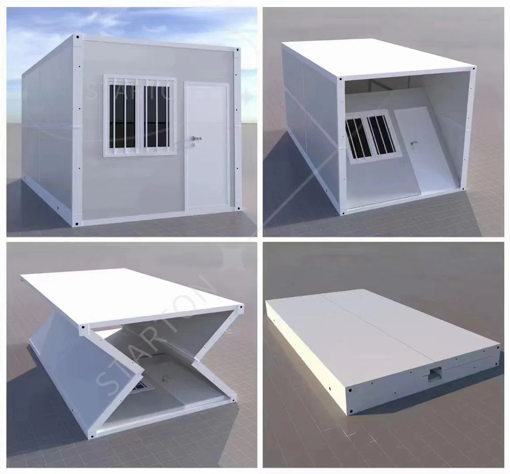 Prefab Foldable Houses Campin custom.Low Price Winter Portable Foldable Container Homes Folding Container House Hut
