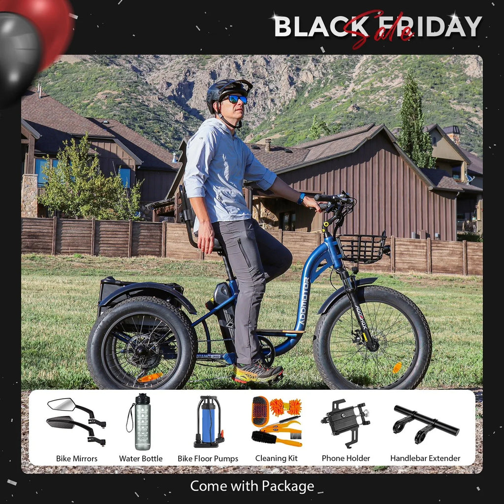 Electric Trike 750W 20AH 85 MI M-340 Step-Thru ADDMOTOR 3 Wheel E-bike for Adult