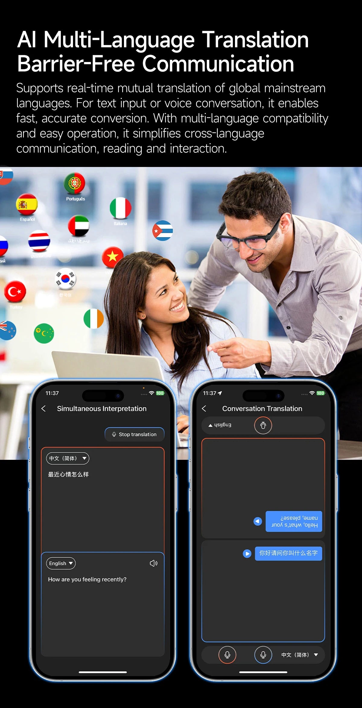 2026 New 8K HD AI Smart Glasses Men Chat GPT 800MP Camera Bluetooth Call AI Translation Voice Assistant Control Sunglasses Wome