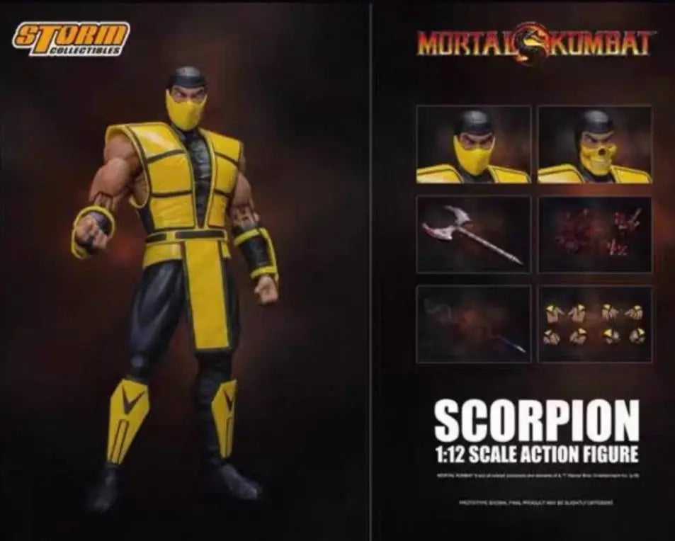 In-stock Storm Toys Mortal Kombat Scorpion Yellow Ninja 1/12 Action Figure Model Collectible Gift