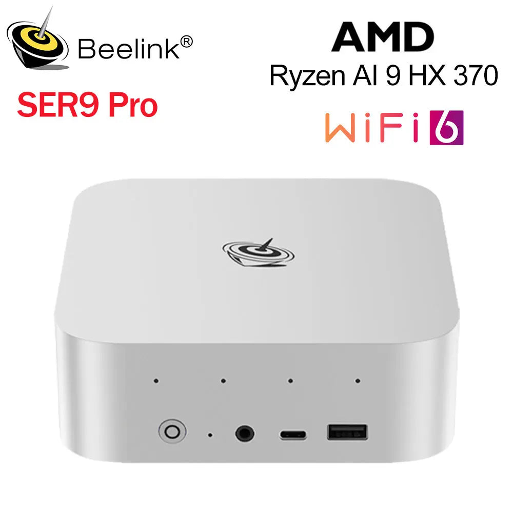 Beelink SER9 Pro AMD Ryzen AI9 HX370 Powerful AI PC 32G DDR5 1T NVME SER10 Max HX470 H255 Gaming PC PCIe4.0 SSD Desktop Computer
