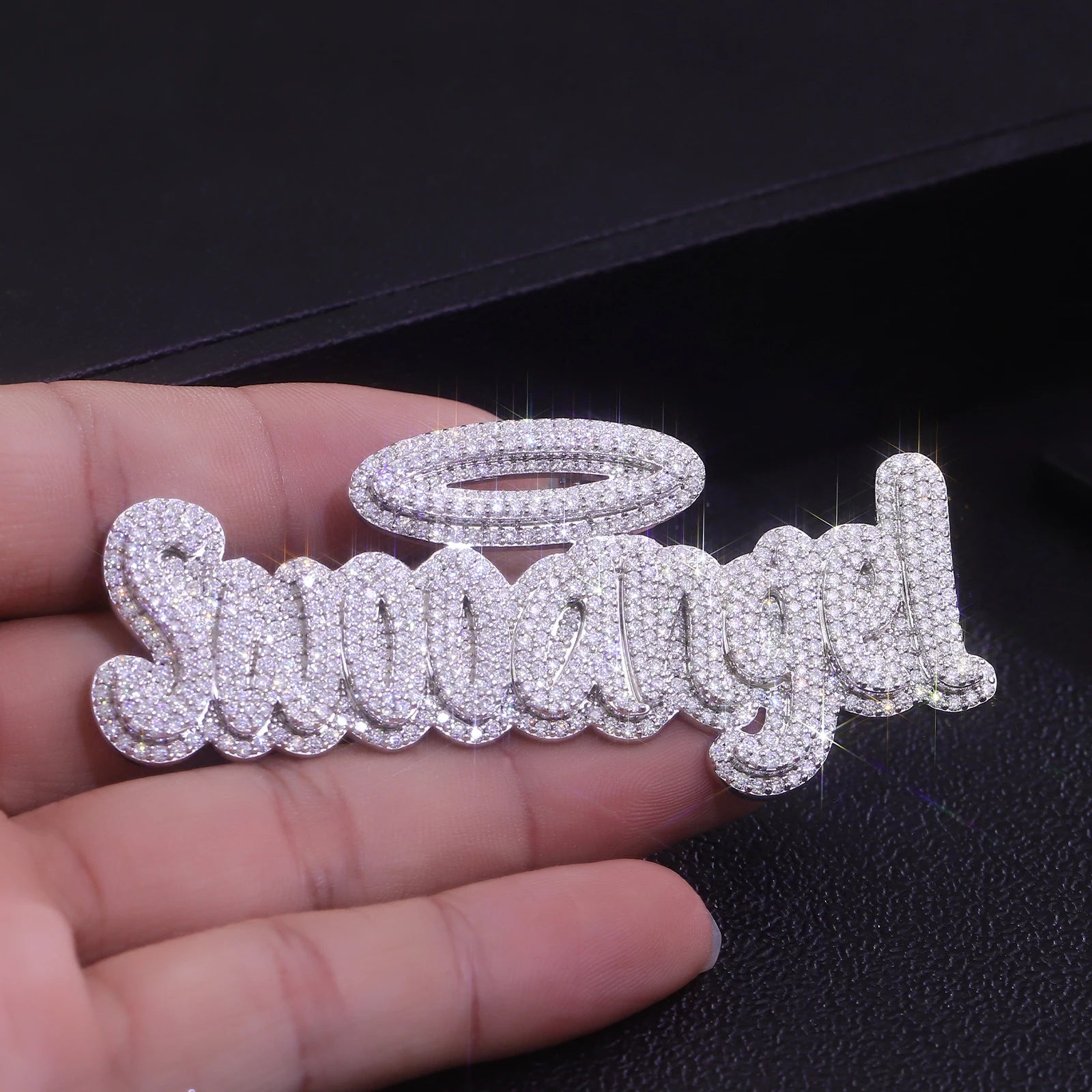 Provence Hip Hop Baguette Name Plate Pendant 925 Silver DEF/VS Lab diamonds 3D Letter Chain Pendant Rapper Jewelry Size Custom