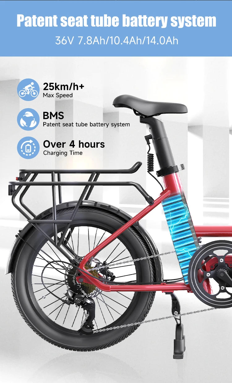 HOTTECH Factory Cheap Price Ebike Electric Cargo Bike 20 Inch 36V E Bike With Cargo