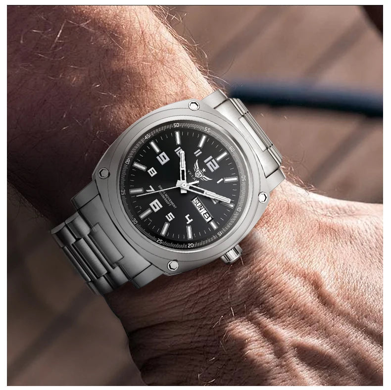 YELANG Men Automatic Watches Titanium Alloy Case H3 T100 Gas SelfLuminous 200M Waterproof Mechanical Wristwatch Sapphire V3.4