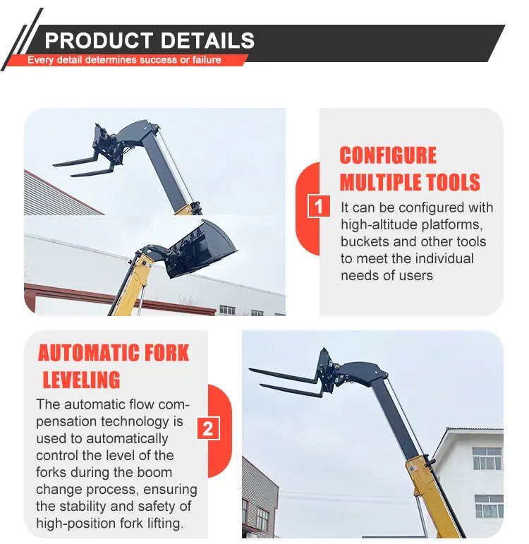 New Euro5 3.5 Ton Hydraulic Truck 4WD Diesel Telescopic Forklift Telehandler AC Cabin Rough Terrain Manipulador