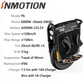 INMOTION P6 4200Wh 235.2V Battery 6000W Motor Electric Unicycle IPX6 Waterproof 150km/h Speed 150km Range 20inch 80/90-14 Tire