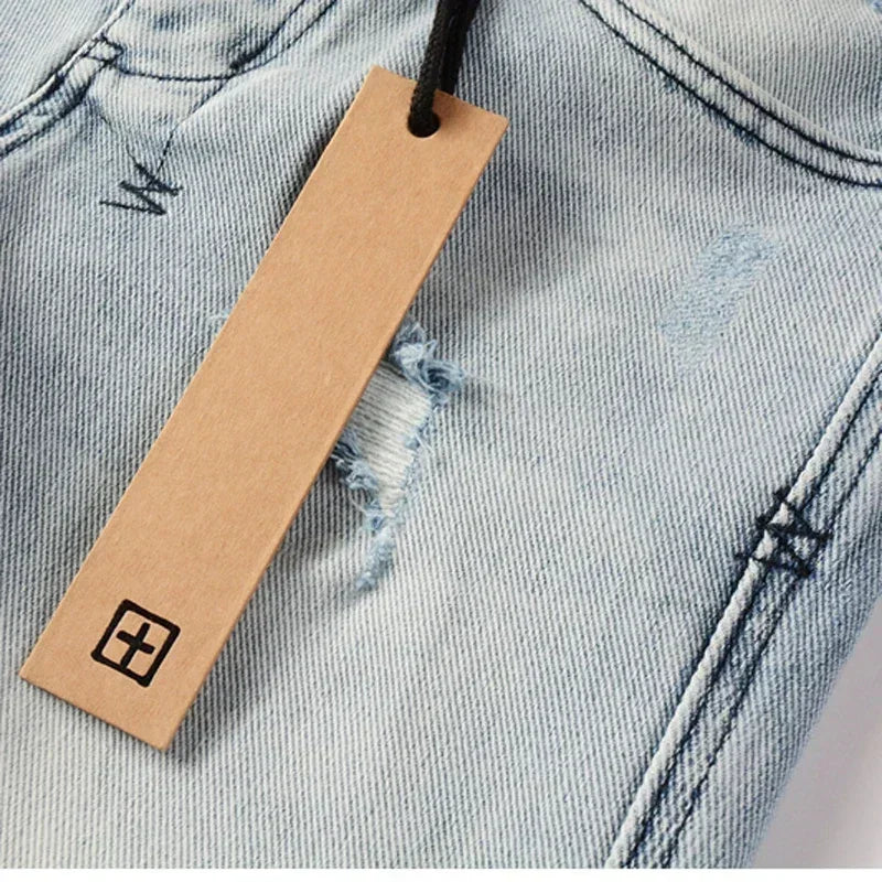 2025 KSUBI Men Personality Multi-style Low Rise Elastic Skinny Denim Pants American Style Ripped Trousers Jeans