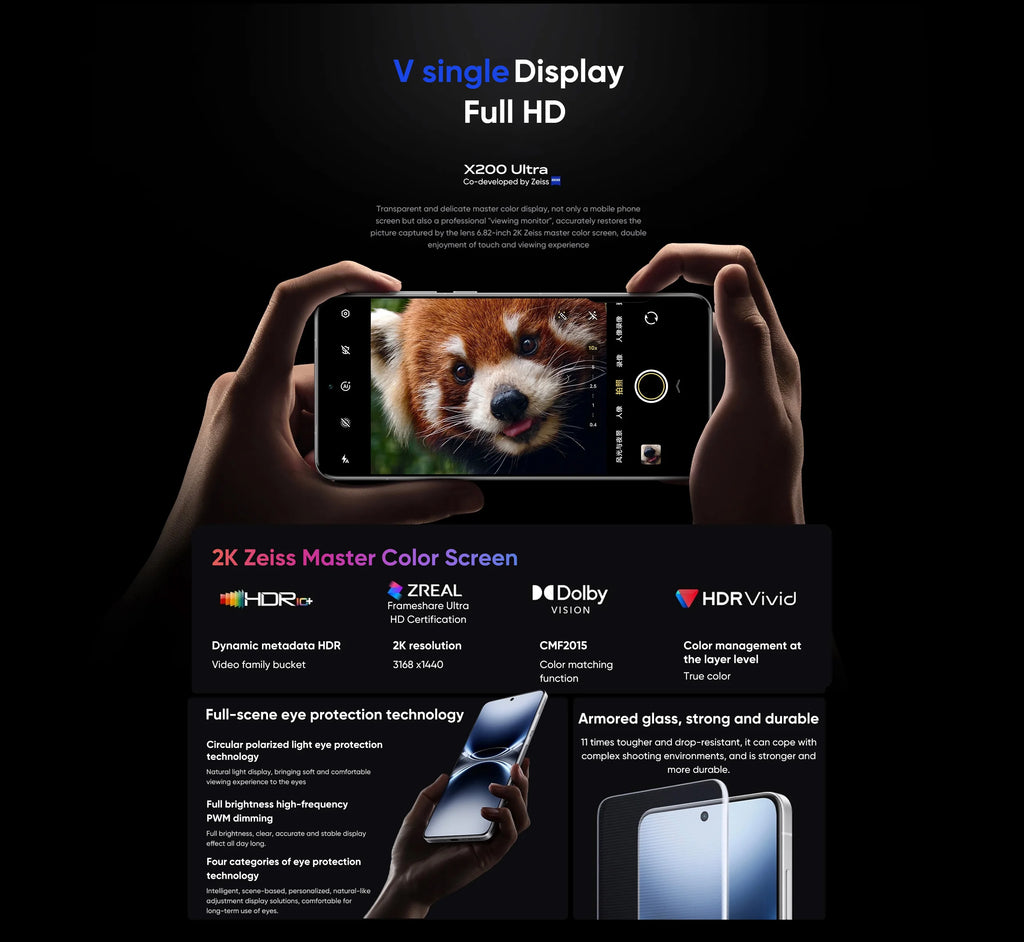 Vivo X200 Ultra 5G Smart Phone 6.82'' 120Hz AMOLED Screen Snapdragon 8 Elite 6000mAh Battery 90W SuperCharge Android 15 OriginOS