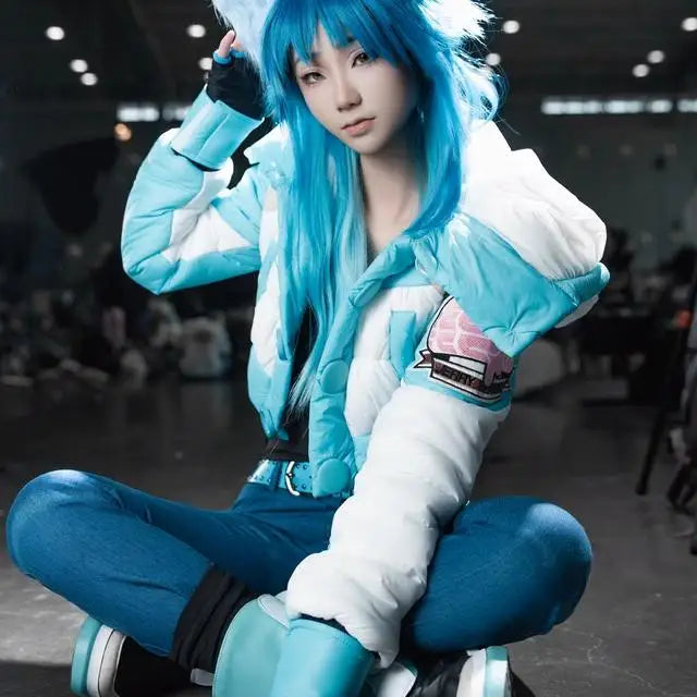 DMMD Dramatic Murder Leaf Matsuda Outerwear Cosplay Vest Loose Fit Long Sleeve Short Length Zipper Closure Cartoon Anime