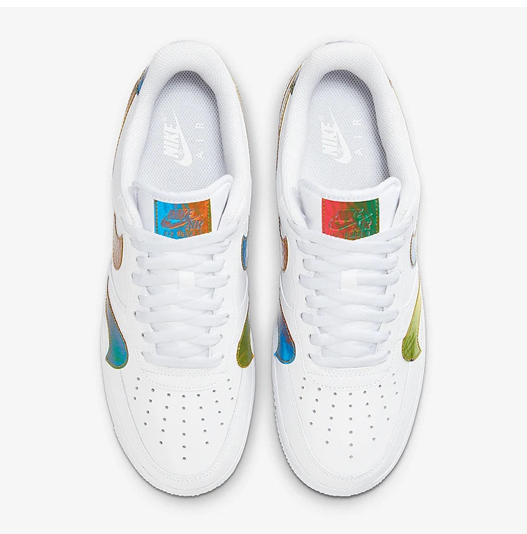Nike genuine AF1 Air Force One colorful laser inverted hook men's sports board shoes CK7214-101