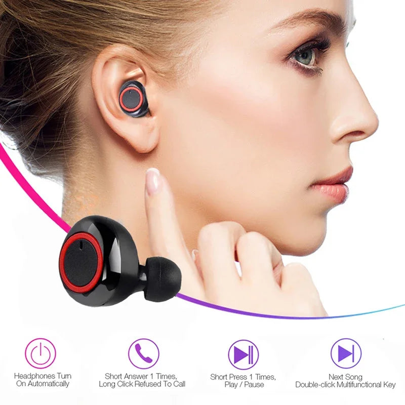 Y50 TWS Wireless Bluetooth Headset Bluetooth Headphones Gaming Headset Microphone in-ear Wireless Earbuds for Xiaomi Earphones