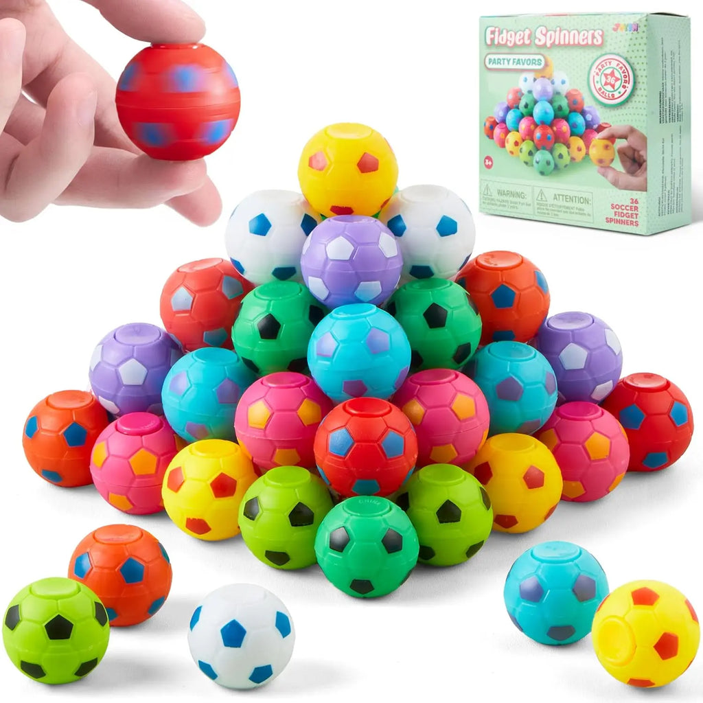 JOYFY 36 Pack Soccer Fidget Spinners Soccer Party Favors Fidget Toys Bulk Goodie Bag Stuffers for Kids Birthday Chirstmas Party