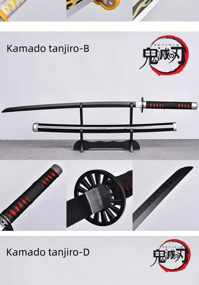 104cm Japanese Katana Samurai Sword Accessory Demon Slayer Katana Tanjirou Sword Kimetsu No Yaiba Iron Ninja Knife Cosplay Toy