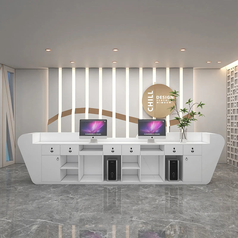 Italian Minimalist Checkout Counter Nordic Luxury Beauty Salon Medical Reception Desks Training Institution Office Furniture FYR