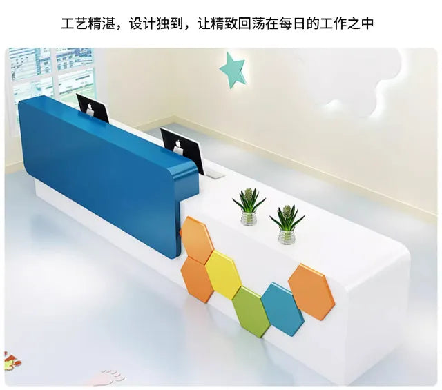 Beauty Institution Reception Desk Kindergarten Children Paradise Checkout Page Early Education Luxury Mostrador Unique Furniture