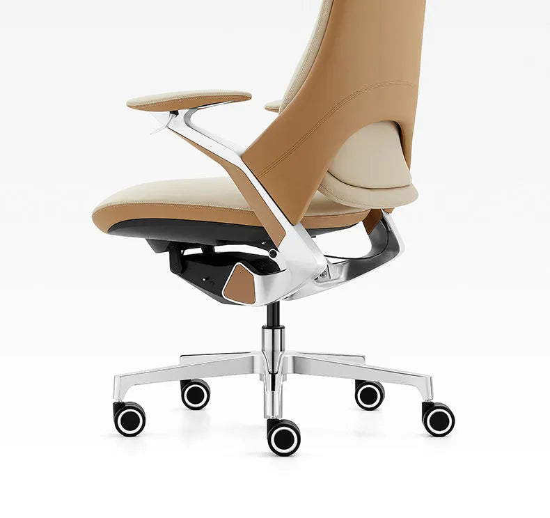 Computer Relaxing Office Chair Ergonomic Mobile Wheels Leather Office Chair Backrest Modern Sillas De Oficina Library Furniture