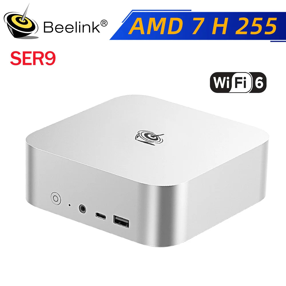 Beelink SER9 Pro AMD Ryzen AI9 HX370 Powerful AI PC 32G DDR5 1T NVME SER10 Max HX470 H255 Gaming PC PCIe4.0 SSD Desktop Computer