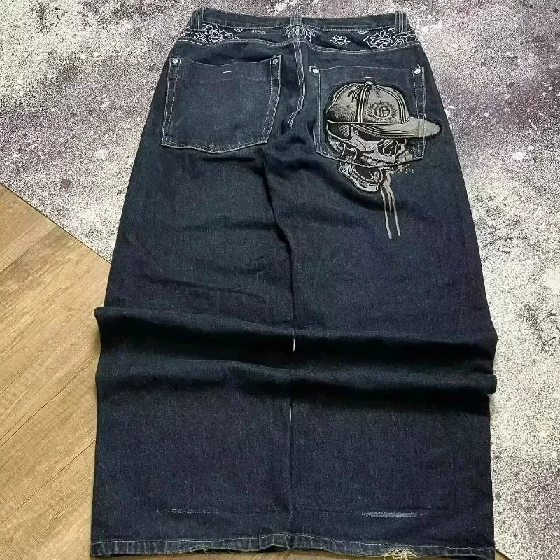 American Y2K 2025 New Baggy Wide Leg Black Jeans Overszied Women Street Casual Joker Denim Pants Couple Jeans Vintage Streetwear