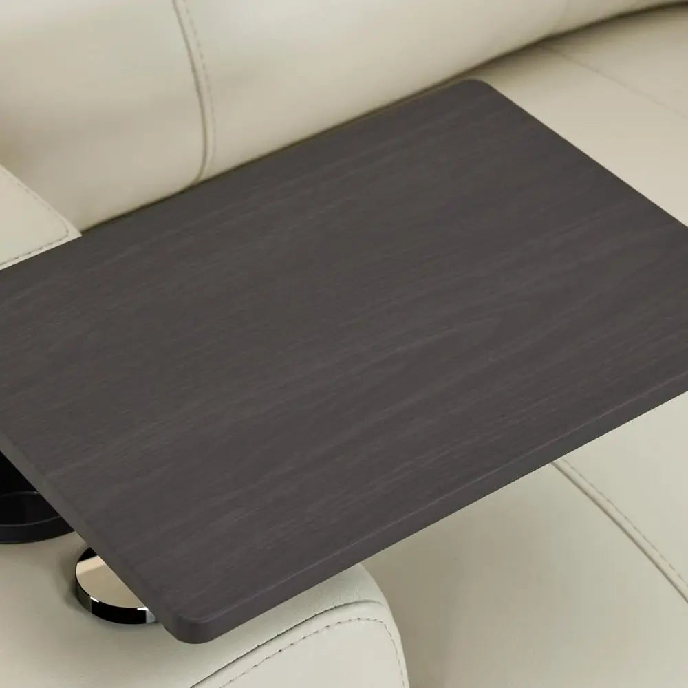 Power Recliner Chair with Lumbar Support, Armrest Storage, Tray Table, and Dual Charging Ports (Beige)