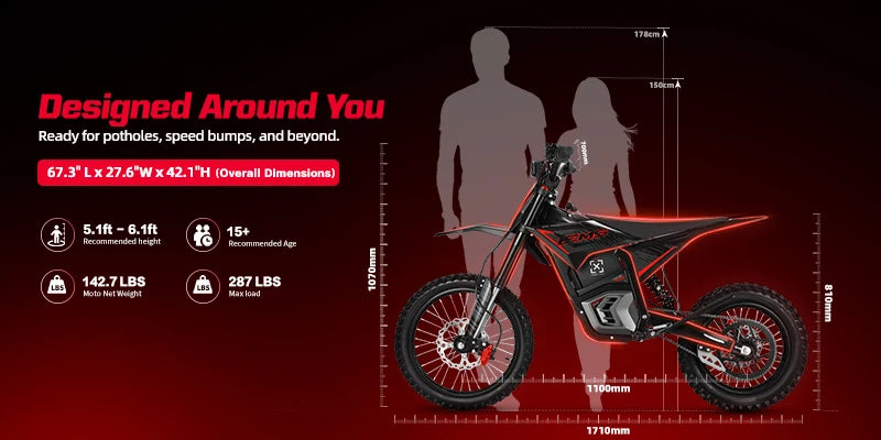 EM5 PRO 4000W Geared Motor Off-Road 60V Electric Dirt Bike All Terrain Ebike Electric Motorcycle