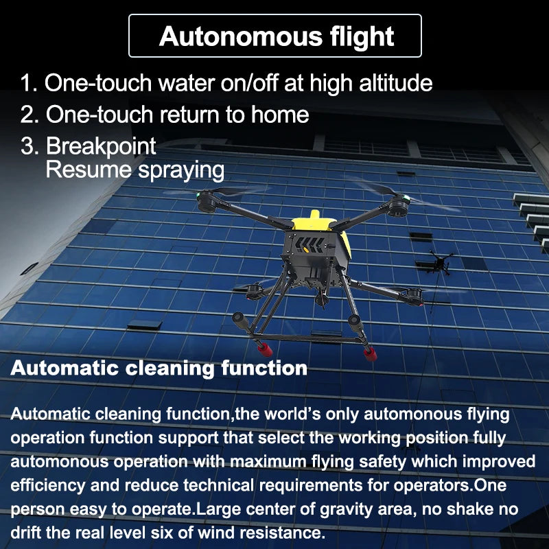 New Professional Industrial High Pressure Cleaning Drone for Home & Commercial Use on Glass Solar Panels Roofs