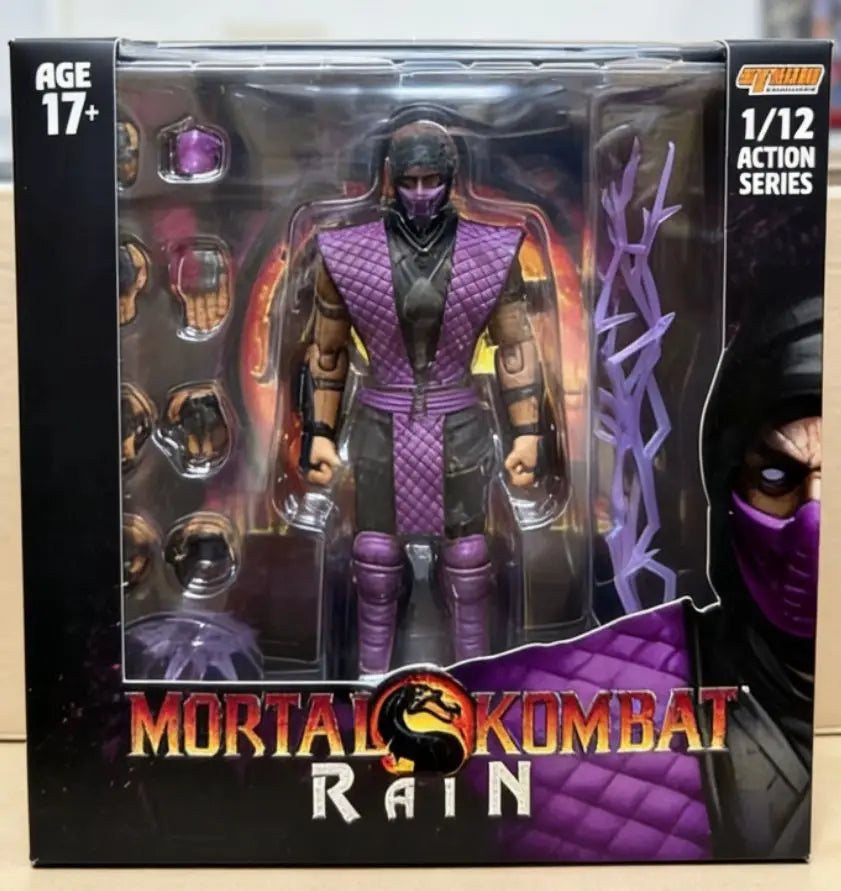 In-stock Storm Toys Mortal Kombat Magic Empire Purple Ninja RAIN 1/12 Scale Action Figure Model Collectible Gift
